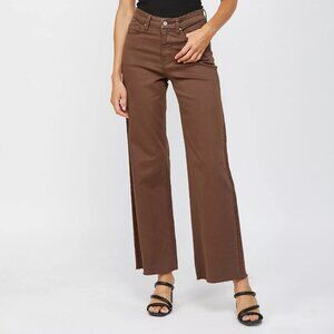 Mica Los Angeles Burgundy High Rise Wide Leg Pants